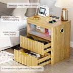 WOOVIVS Modern NightStand with Smart Human Sensor Lights, Bedside Table - Image 4