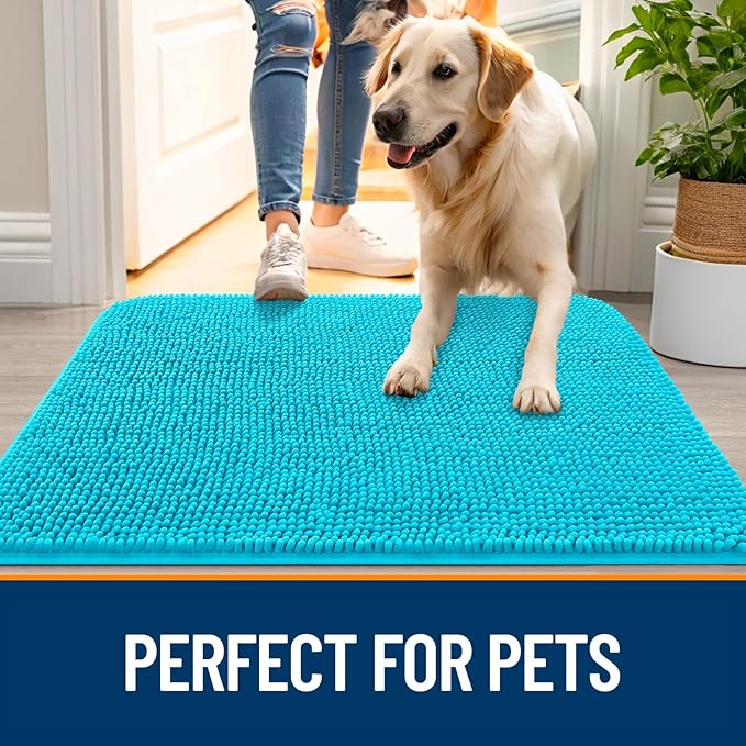 OLANLY Dog Door Mat for Muddy Paws 47x20, Super Absorbent Chenille Mud Mat | - Image 6