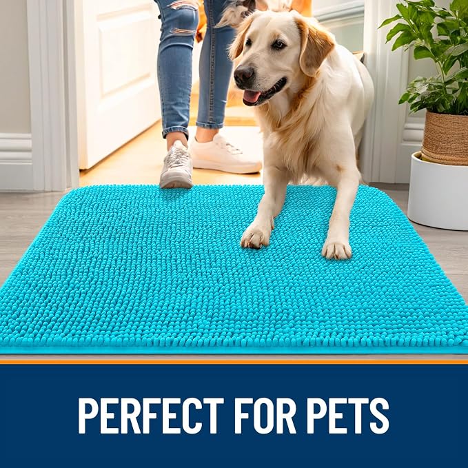 OLANLY Dog Door Mat for Muddy Paws 30x17, Super Absorbent Chenille Mud Mat | - Image 6
