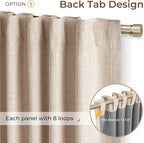 INOVADAY Extra Wide 100% Blackout Linen Curtains - Image 3