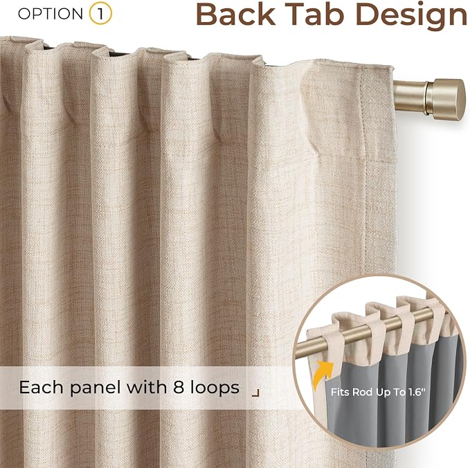 INOVADAY 100% Blackout Linen Curtains - Image 3