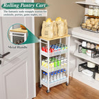 OKZEST Utility Slim Storage Cart, 4-Tier Narrow Bathroom Organizers and Storage - Image 7