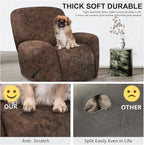 ANARACHON Leather Look Recliner Chair Covers Stay in Place 4-Piece Recliner - Image 6
