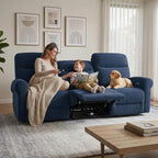 MCombo 87.8" Wall Hugger Power Reclining Sofa, 3-Seat Triple Recliner Couch - Image 5