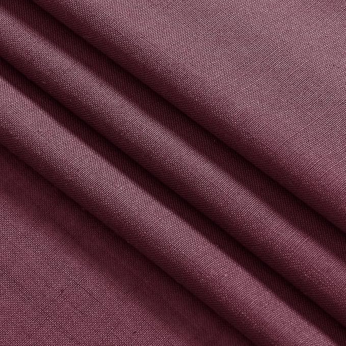 Burgundy Linen Curtains for Living Room 100 Inches Long Light Filtering Semi - Image 9