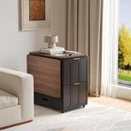 ModernMate 3-in-1 Folding Desk & File Cabinet, Fluted Multi-Storage Workspace - Image 7