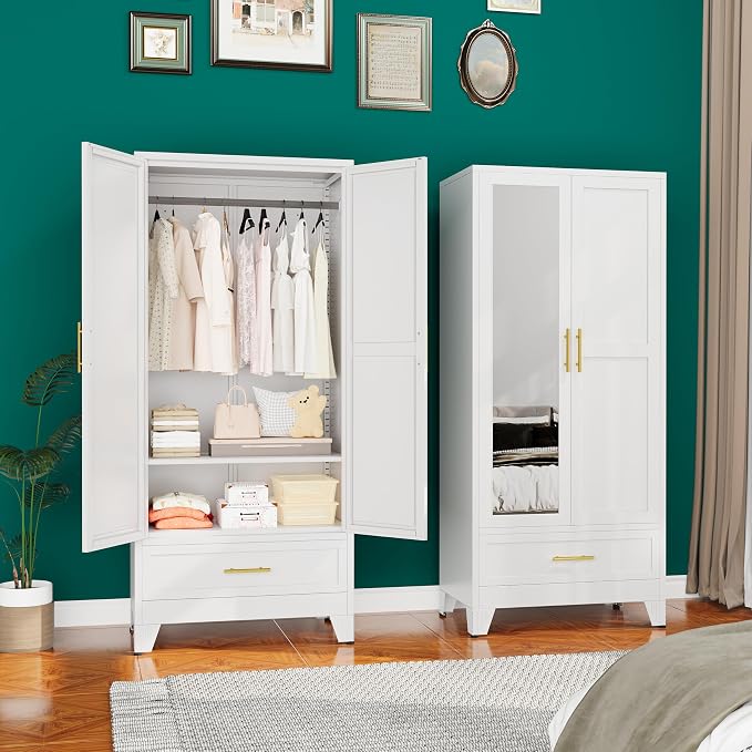 erosoei 71" H Metal Armoire Wardrobe Closet by erosoei