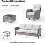 ovios 8 Pieces Patio Furniture Set, Outdoor Wicker Sofa Couch - Image 8