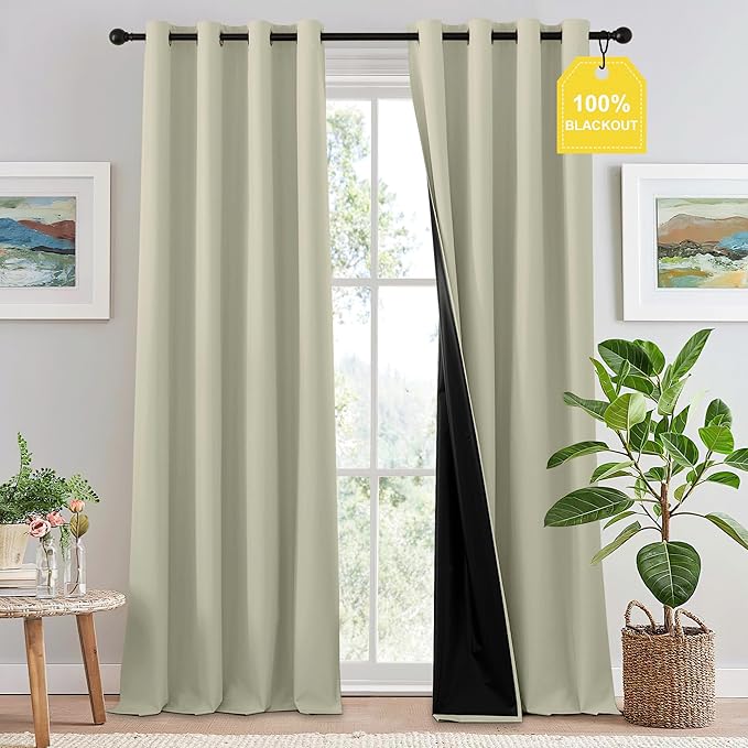 NICETOWN 100% Blackout Curtains 96 inches Long, Grommet Lightweight Easy to by NICETOWN