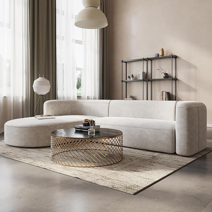 Acanva Luxury Modern Tight Curved Back Velvet Sofa, Minimalist Style Comfy Couch - Image 4