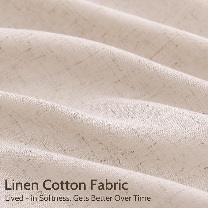 Natural White Linen Curtains 120 Inches Long - Image 4