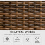 Outsunny 4 Piece PE Rattan Outdoor Patio Furniture Set, Wicker Conversation Set - Image 3
