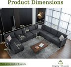 150.4" Large Sectional Couches for Living Room, 8 Seater L Shaped Modular - Image 2