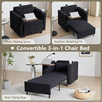 LEVNARY 3-in-1 Convertible Sleeper Chair Pull Out Bed, Single Sofa Chair Sleeper - Image 3