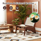 Furlide Rattan Chair 2Pcs, Mid-Century Accent Chair, Rattan Lounge Chair - Image 8
