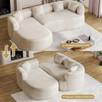 Luxury Modern Tight Curved Back Sofa, 4 Seater Modular Chenille Sectional - Image 9
