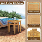 Tangkula 2 Pieces Patio Nesting Table, Teak Wood Outdoor Space Saving Design - Image 8