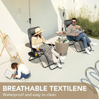 Devoko Patio Zero Gravity Chair Outdoor Folding Adjustable Reclining Chairs - Image 7