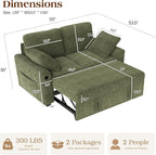 Ihanherry 59-inch Corduroy Convertible Sofa Bed - Image 2