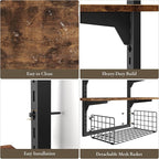 3 Tier Floating Shelf with Storage Baskets, Wall Mounted Bathroom Shelves Over - Image 3