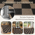 Lahome Checkered Easy Jute 3x5 Outdoor Rug, Washable Rugs - Image 4