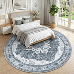 RELEANY Washable Area Rug, Round 10ft, Water Repellent, Pet Friendly, Vintage - Image 2