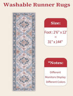 SERISSA 2'6"x12' Washable Non Slip Boho Runner Rug - Image 6