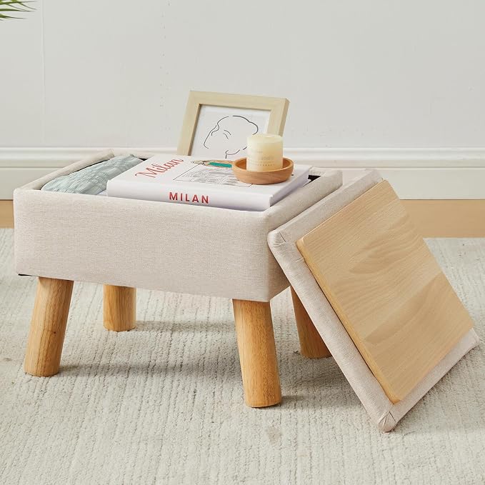Storage Ottoman, Small Foot Stool Ottoman by FIMIVIBI
