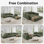 152'' Modern Boneless Couch, Oversized 2-in-1 Modular Sectional Sofa Bed - Image 5