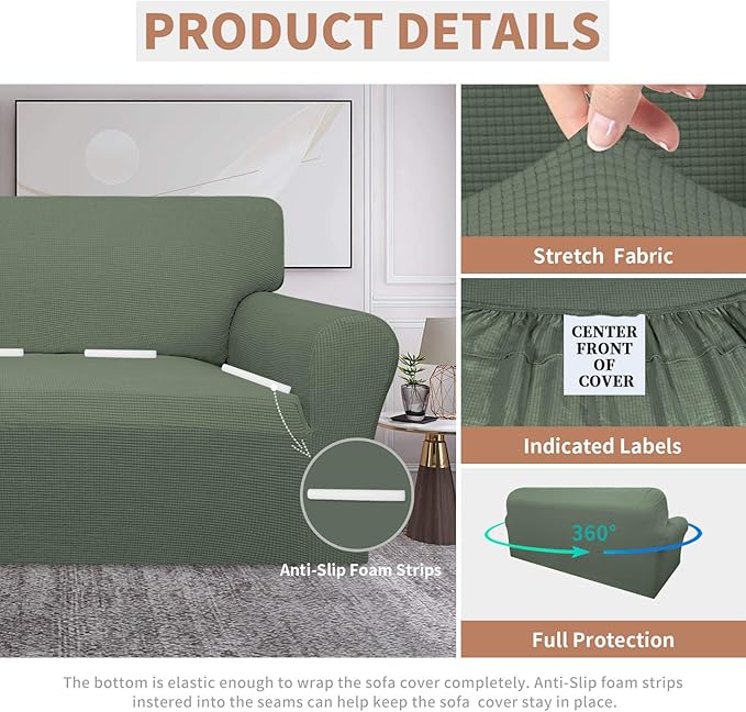 Easy-Going 100% Waterproof Couch Cover, 3 Cushion Couch Slipcover - Image 4