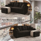 L Shaped Sectional Couch with Storage and Pull Out Bed, 3 Seater Sleeper Sofas - Image 8