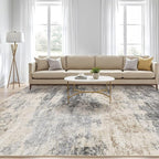 LOONGRUG 7x9 Area Rug Washable Large Neutral Modern Living Room Rugs | Abstract - Image 5