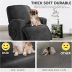 ANARACHON Leather Look Oversize Recliner Chair Covers, Thick 4 Pieces Recliner - Image 2