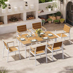 67"*32.3"*29.5" Patio Dining Table, Seamless Rectangle Aluminum + HDPS Outdoor - Image 6