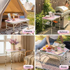 Yriuat Folding Camping Table 2ft Portable Picnic Table Adjustable Height Small - Image 6