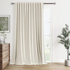 Extra Wide 100% Blackout Linen Curtains by Guken