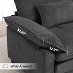 Oversized Accent Chairs Set of 2, Modern Chenille Cloud Sofa Chair - Image 9