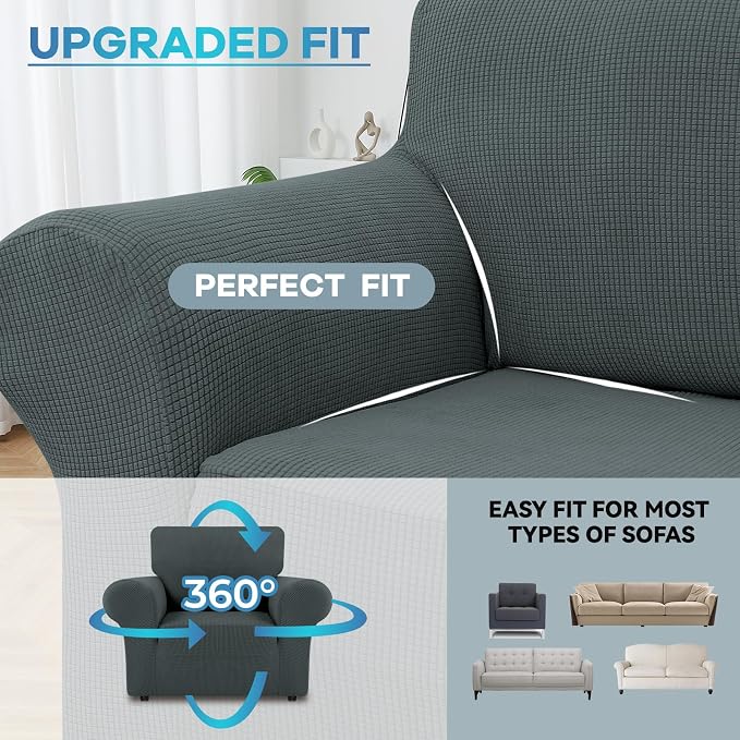 LURKA Stretch Chair Sofa Slipcovers 1 Piece Couch Covers - Image 4