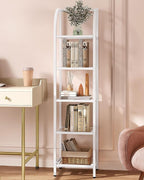 Hzuaneri Bookcase Bookshelf, Tempered Glass Arched Bookshelf - Image 3