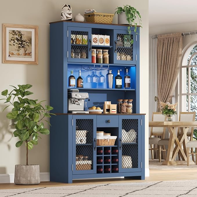 VilroCaz 70.9" Tall Farmhouse Kitchen Pantry Buffet Cabinet by VilroCaz