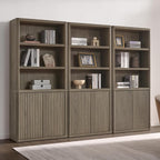 SICOTAS Book Shelf with Doors 71" Tall 6 Tier Bookshelf with Adjustable Shelves by SICOTAS
