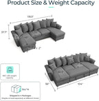 LINSY HOME Oversized Sectional Sleeper Sofa - Image 2