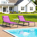 Outsunny Folding Chaise Lounge Chair Set of 2, Patio Sun Tanning Chair - Image 9