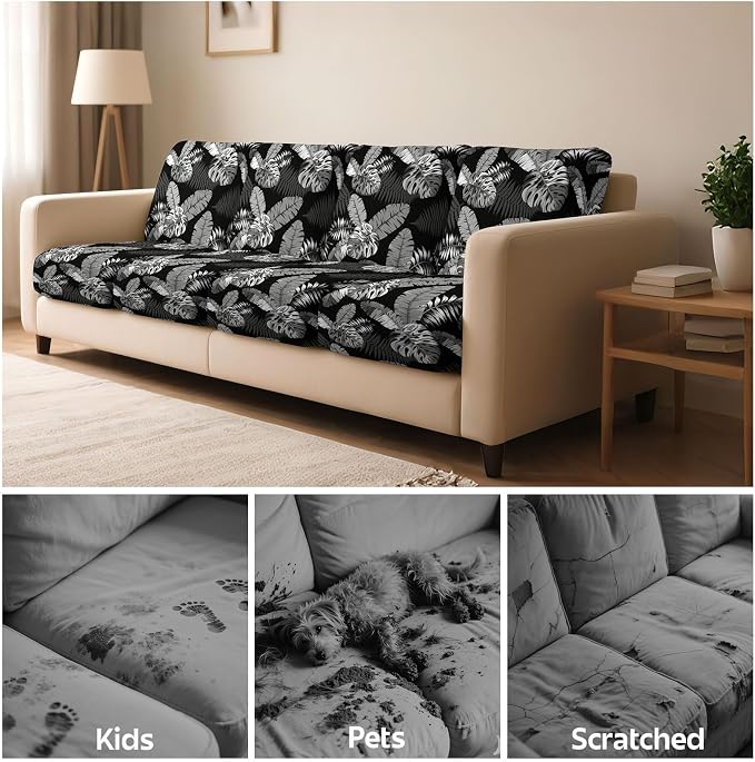 8Pcs Patio Cushion Covers Stretch Outdoor Furniture Protector Slipcovers | - Image 8
