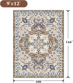 Rugflix 9x12 Area Rugs for Living Room, Washable Light Brown Large Rug | - Image 2