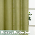 Moss Green Linen Curtains 72 inches Long - Image 4