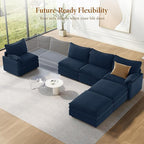Vesgantti 142" U Shaped Sectional Couch, Comfy Cloud Modular Sectional Sofa - Image 8