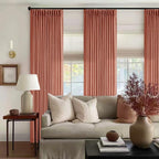 Pleated Farmhouse Firebrick Linen Curtains 102 Inches Long - Image 6