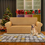 Stretch Loveseat Couch Cover, 2 Cushion Couch Slipcover, Elastic Bottom - Image 2