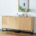 EYYTHUNG Fluted Cabinets with Storage Set of 2, Sideboard Buffet Cabinet with - Image 6